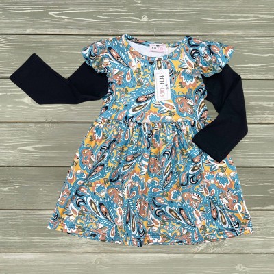 Paisley Swirl Dress Long Sleeve