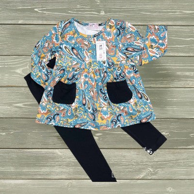 Girl's Paisley Swirl Pants Set