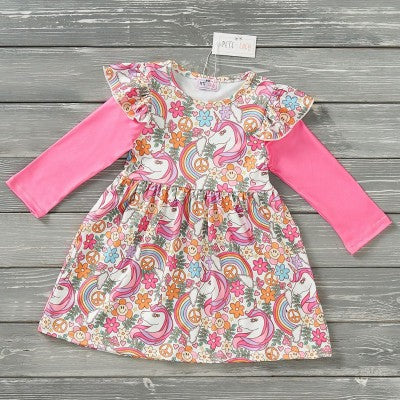 Peace, Love, Unicorns Girls Dress