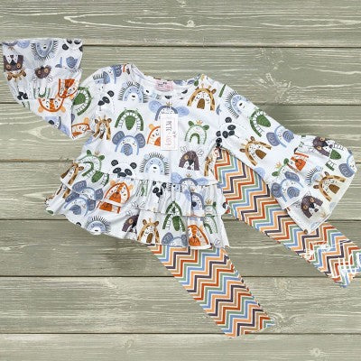 Girl's Happy Zoo Pants Set