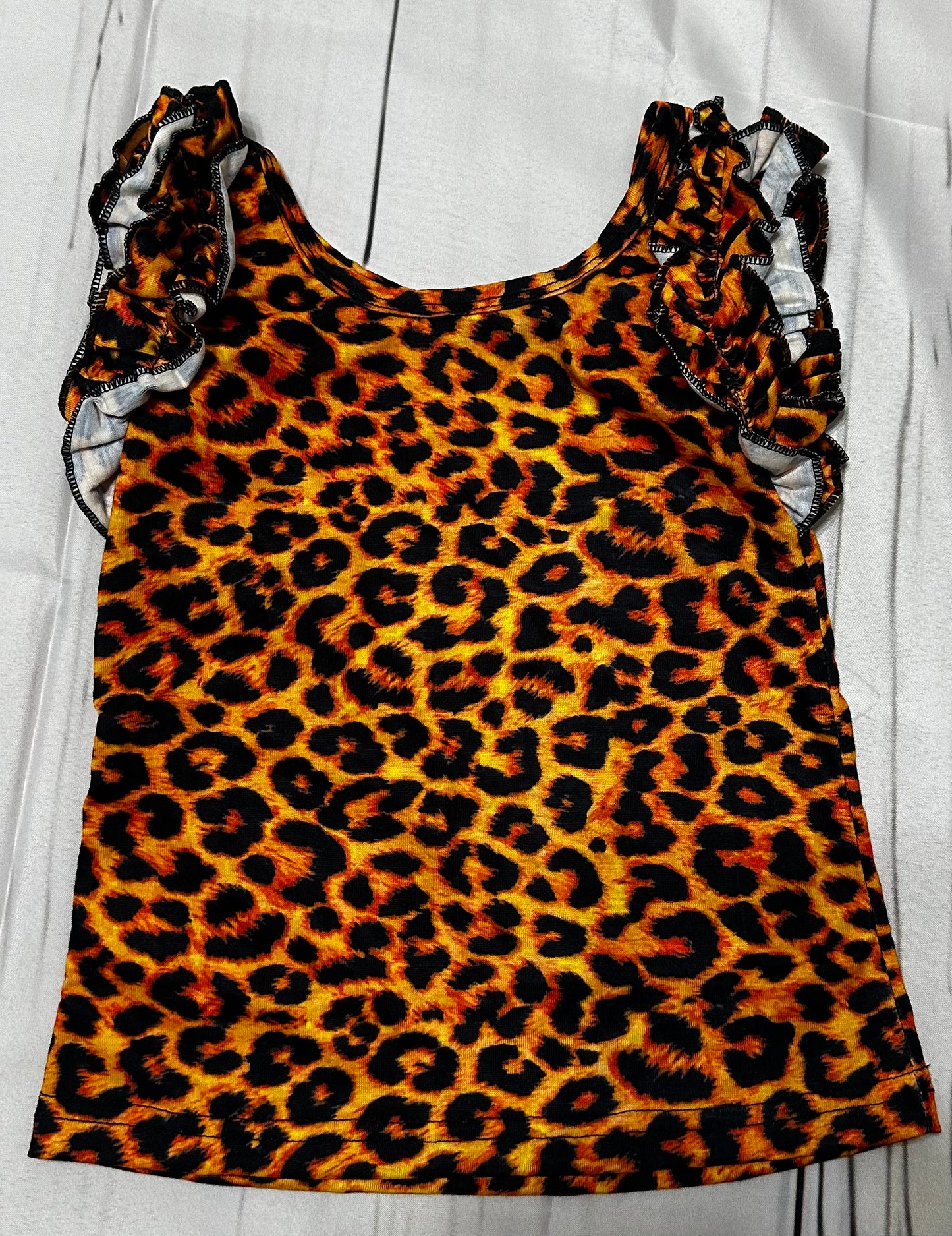 Short Sleeve Leopard Print Girls Shirt