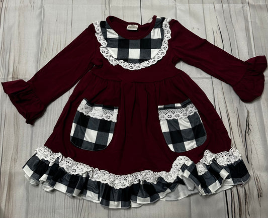 Buffalo Plaid Long Sleeve Dress