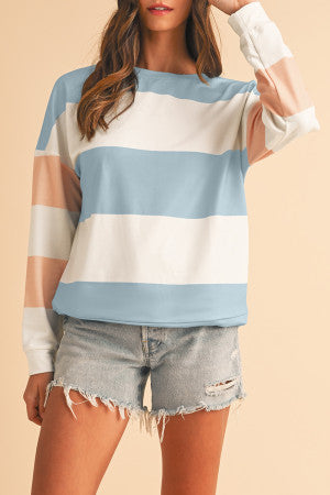 Blue Color Block Sweater