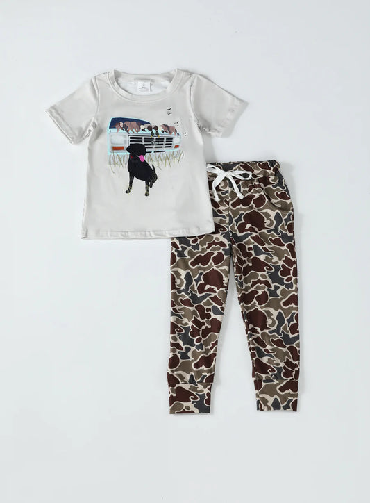 Grey Camouflage hunting boy set