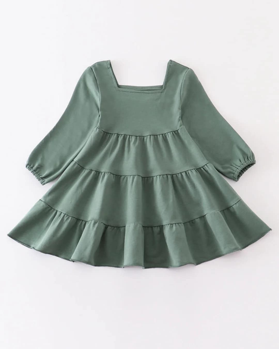 Sage Long Sleeved Girls Dress